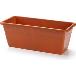 PlasticForte Plantenbak - terra bruin - rechthoekig - 40 x 18 x 15 cm - Plantenbakken