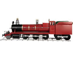 Clayre & Eef Decoratie Beeld Trein 86x18x27 cm Rood Metaal