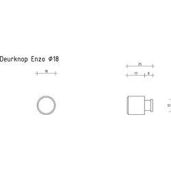 Deurknop Enzo - zwart - klein - Industrieel - Handgreep - Kastgreep - Ladegreep