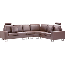 Beliani STOCKHOLM - Modulaire Sofa-Bruin-Leer