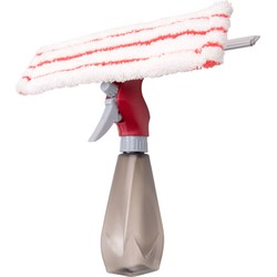 Decopatent® PRO Dubbelzijdige Raamwisser - Raamtrekker met Spray functie - Voor glazen ramen of Douche - Ramen wassen en Zemen