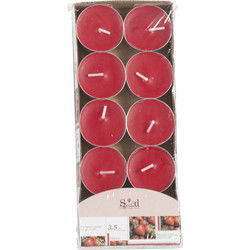Geurtheelichtjes - 10 stuks - aardbei - rood - was/paraffine - 3,5 uur - geurkaarsen