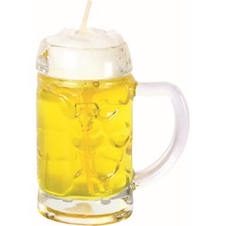 Bierglas gadget/kado Bierkaars - Duits bier - 7.5 cm - Vaderdag/verjaardag - figuurkaarsen