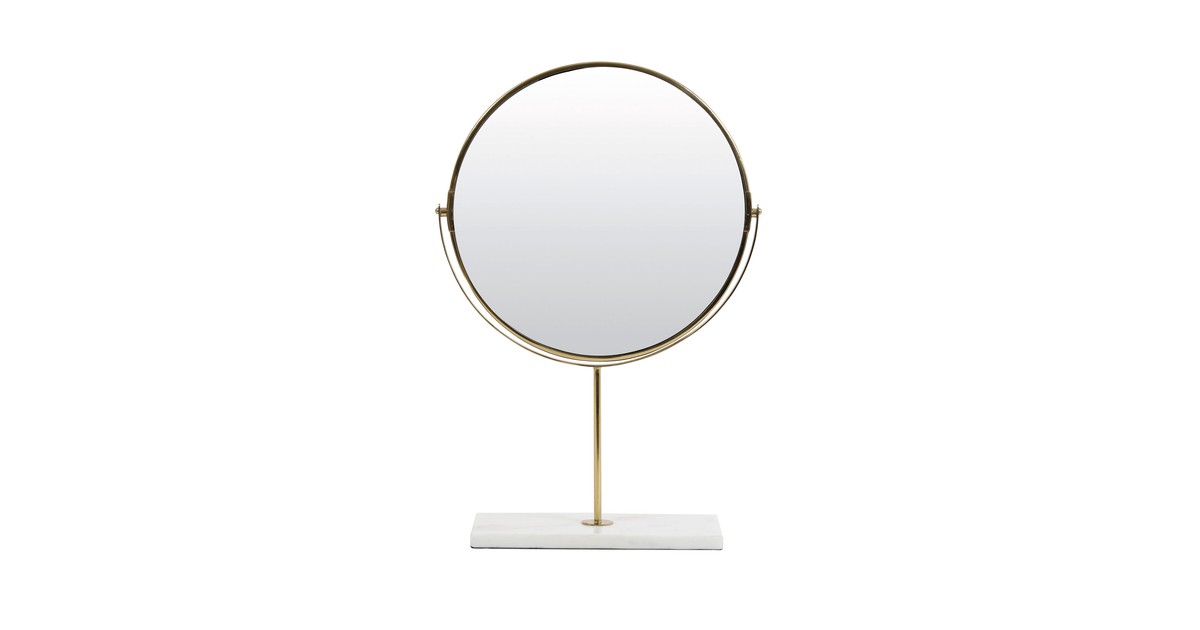 Spiegel op voet 33x12,5x48 cm RIESCO marmer wit-goud