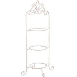 Clayre & Eef Etagère voor 3 borden  77 cm Wit Ijzer Rond Etagère