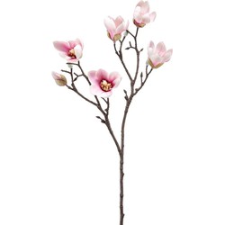 Emerald Kunstbloem Magnolia tak - 65 cm - lichtroze - Kunst zijdebloemen - Kunstbloemen