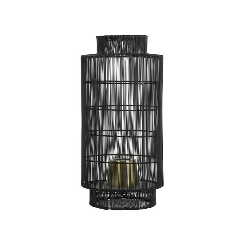 Tafellamp Gruaro - Zwart/Antiek Brons - Ø24x52 cm - 