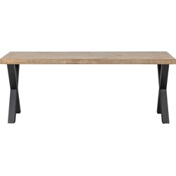 WOOOD Tablo Tafel Visgraat met Alkmaar Poot - Mango - 75x200x90