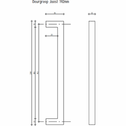 Deurgreep Joost - messing - 192 mm - Modern - Handgreep - Kastgreep - Ladegreep