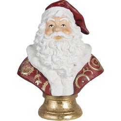 Clayre & Eef Beeld Kerstman 33x20x44 cm Rood Polyresin Kerstdecoratie