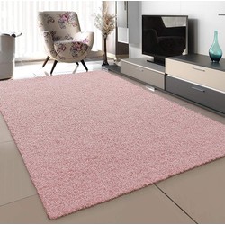 Tapijtenloods Loca Shaggy Vloerkleed Licht Roze Hoogpolig- 80x150 CM