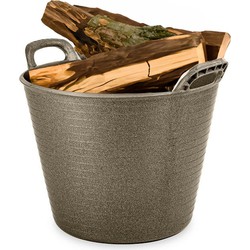 Plasticforte Flexibele emmer - goud - ECO kunststof - 38 x 45 cm - Opbergmanden