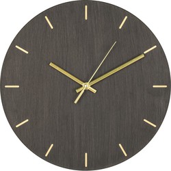 Asti Wall Clock - Wall clock grey wood structure Ã˜30 cm