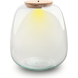 URBANJNGL - Terrarium fles met kurk – Model: Emma met LED-kurk – ↑ 25 cm – Ø 23 cm