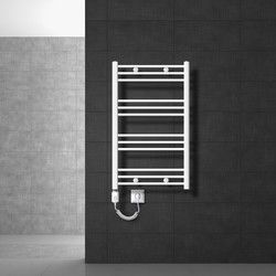 ECD Germany Badkamerverwarmer elektrisch 600 x 800 mm met verwarmingselement 1200 W - wit - recht met zijaansluiting