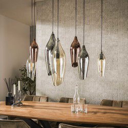 Hanglamp - Mixed Glas - 120x40x150cm - 7-Lichts LED - Cocoon