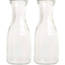 2x Glazen water of wijnkaraf van 0,5 liter - Karaffen