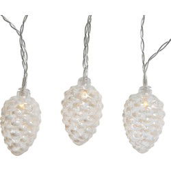 LED Dennenappel lichtsnoer 380 cm 20L transparant/warm wit