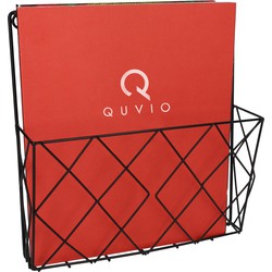 QUVIO Tijdschriften organizer wand - 25 x 26 cm - Metaal - Zwart