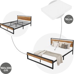 ML-Design metalen bed zwart, 200x140 cm, gemaakt van stalen frame