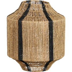 Mica Decorations Liliano Lantaarn - H36 x Ø30 cm - Jute - Zwart