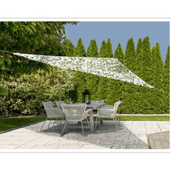Schaduwdoek/zonnescherm driehoek wit camouflage 3,6 meter inclusief ophangaccessoires - Schaduwdoeken