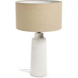 Kave Home - Mijal tafellamp in keramiek met witte afwerking