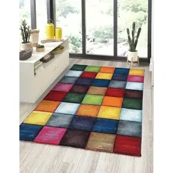 Vernazza Kleurrijk Multi vloerkleed - Blokjes - 80 X 150 CM