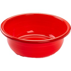 Grote kunststof teiltje/afwasbak rond 20 liter rood - Afwasbak