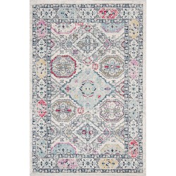 Safavieh Modern Chic Indoor Woven Area Rug, Madison Collection, MAD925, in Light Grey & Fuchsia, 122 X 183 cm