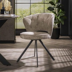 Hoyz Collection - Stoel Halfronde Rug Spring 2 Stuks - Polo Stof Taupe