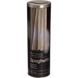 Five Spaghettidoos - zwart - metaal - relief - Luxe voorraadpot/voorraadbus - Voorraadpot