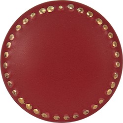 Clayre & Eef Deurknop Ø 4*3 cm Rood Goudkleurig Keramiek Meubelknop