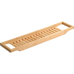 FSC® Badrekje voor over bad - 70 Cm lang - FSC® Bamboe hout - Badrek - Badplank - Badbrug - Basic bad tafeltje voor in bad
