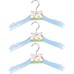 Blauwe kinder kleerhangers van hout 8x stuks - Kledinghangers