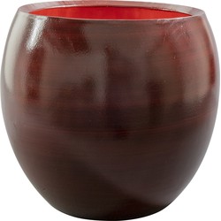 Steege Plantenpot/bloempot - glanzend - keramiek - wijn rood - 28 x 25 cm - Plantenpotten