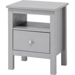 Havuun Vesa nachtkastje – grenen hout – grijs – 1 lade & open vak – Scandinavisch design