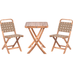 Beliani CALCIANO - Bistroset-Bruin-FSC® gecertificeerd acaciahout