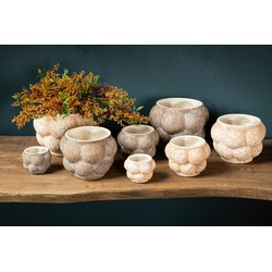 PTMD Bloempot Fareeda - 21x21x16 cm - Keramiek - Creme
