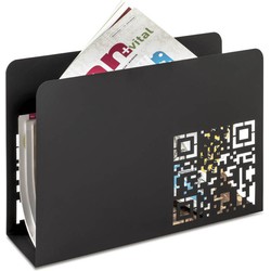 HakuShop Lectuurbak - Zwart - Metaal - QR code - 35x10x26cm