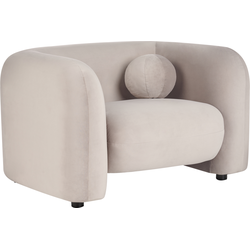 Beliani LEIREN - Fauteuil-Beige-Fluweel