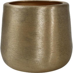 PTMD Keaton Bloempot - H17 x Ø20 cm - Aluminium - Goud