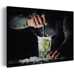 Muurwerken Akoestisch Schilderij - Cocktail Bar 02 - Geluidsdempend Wandpaneel - Wanddecoratie - Geluidsisolatie - BASIC (AW 0.65) XL (120x86)