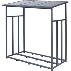 Metalen haardhoutrek 143x145x70 cm antraciet ML design