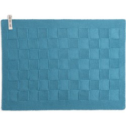 Knit Factory Gebreide Gastendoek - Handdoek - Ocean - 50x30 cm - Katoen