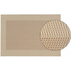 4x Placemat beige/bruine gevlochten/geweven print 45 x 30 cm - Placemats