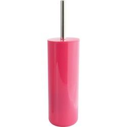 MSV Porto Toilet/wc-borstel in houder - kunststof - fuchsia roze - 38 cm - Toiletborstels