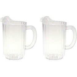 Karaf - 3x - polycarbonaat kunststof - 1 liter - waterkan - 12 x 18 cm - Waterkannen