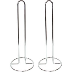 Set van 2x stuks keukenrolhouders chrome 33 x 13 cm - Keukenrolhouders