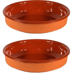 2x Terracotta tapas borden/schalen 24 cm - Snack en tapasschalen